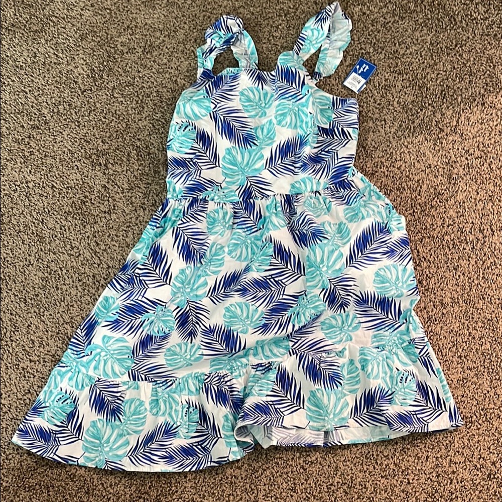 Tropical Leaf Print Dress adult large